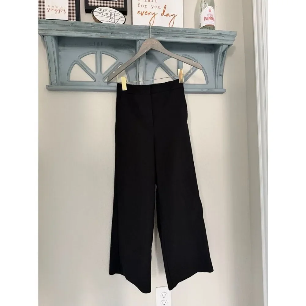Zara High Waisted Black Pants Cropped Dressy Casual XS